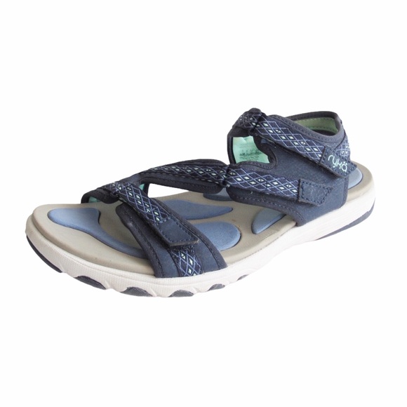 Ryka | Shoes | Ryka Blue Ginger Sandals 95 Adjustable Straps Sporty  Lightweight Comfort Open | Poshmark